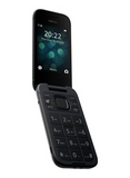 2660 Flip Dual Sim Feature Phone Blue 48MB RAM 128MB 4G - International Version in Black Color